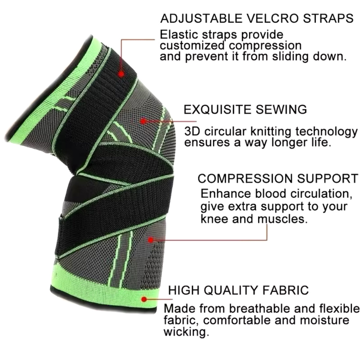 1 Pcs Knee Pads Braces Sports  for Arthritis Compression Sleeve