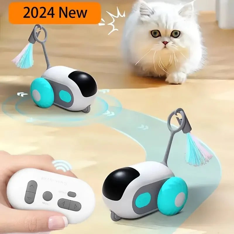 Remote Control Electric Cat Toy with and Feathers