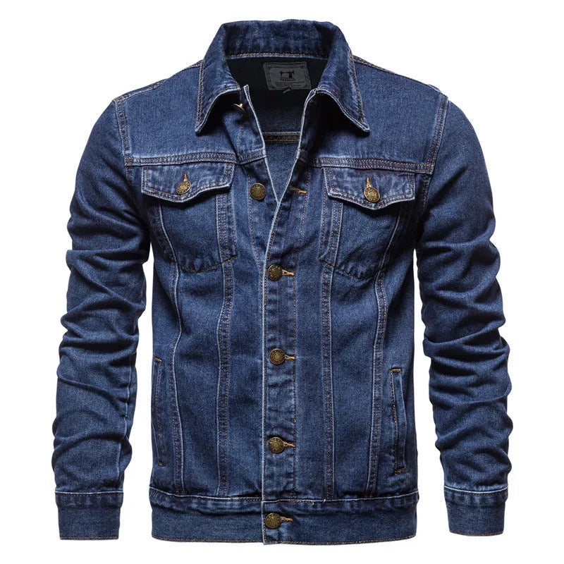 Men's Plus Size Winter Denim Coat - Casual Outerwear - Tops, Menswear