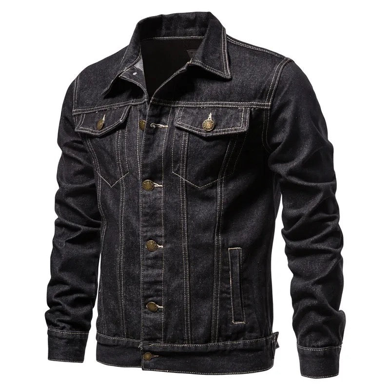 Men's Plus Size Winter Denim Coat - Casual Outerwear - Tops, Menswear