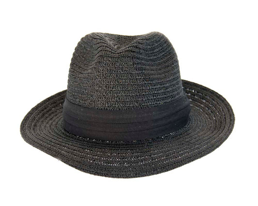 Black mens summer fedora M104B