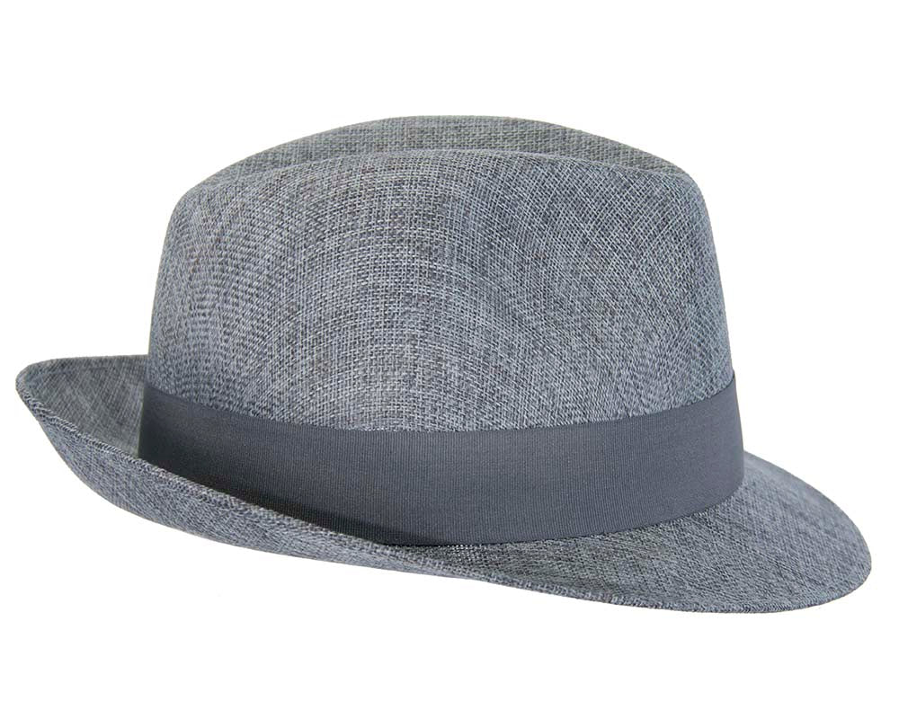 Grey mens summer fedora hat