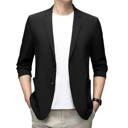 Men Lightweight Suit Coat Elegant Lapel Business Coat for Men Formal