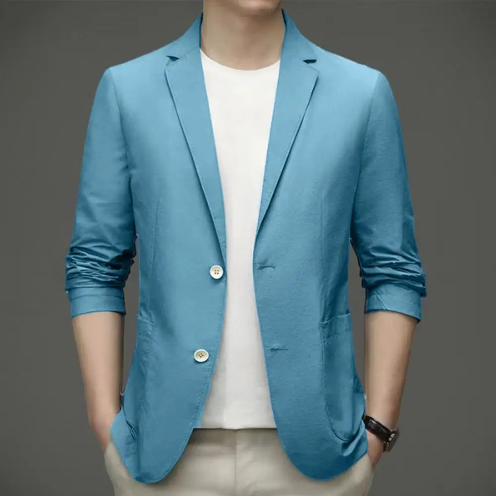 Stylish Men Suit Jacket Men Lightweight Suit Coat Men's Formal Summer