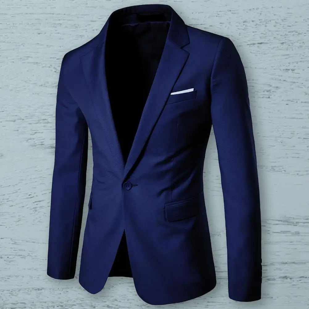 Stylish Suit Jacket Lapel Temperament Slim-fitting Pure Color Blazer