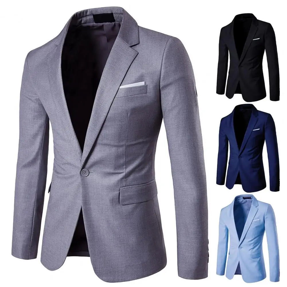 Stylish Suit Jacket Lapel Temperament Slim-fitting Pure Color Blazer