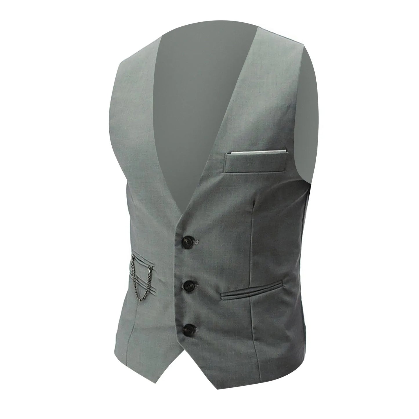 Formal Groom Wedding Suit Vest Male Coat Sleeveless Slim Fit Business