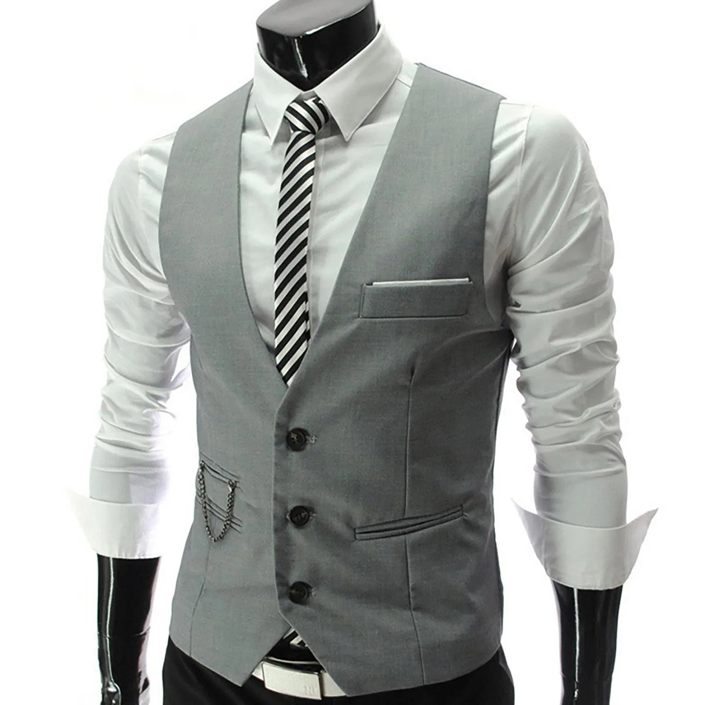 Formal Groom Wedding Suit Vest Male Coat Sleeveless Slim Fit Business