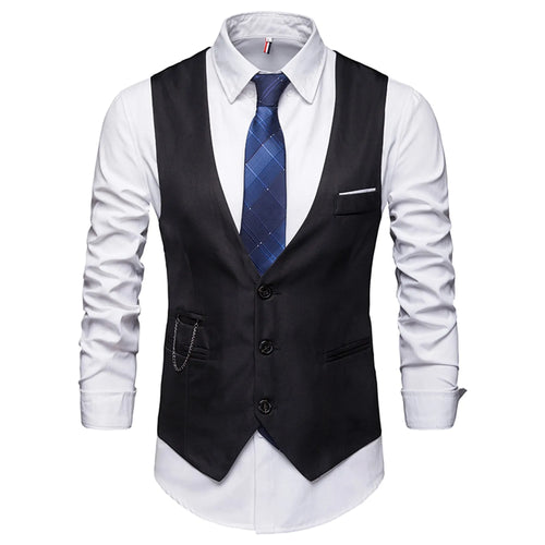 High Quality Dress Vest Men Slim Fit Groom Wedding Coat Waistcoat