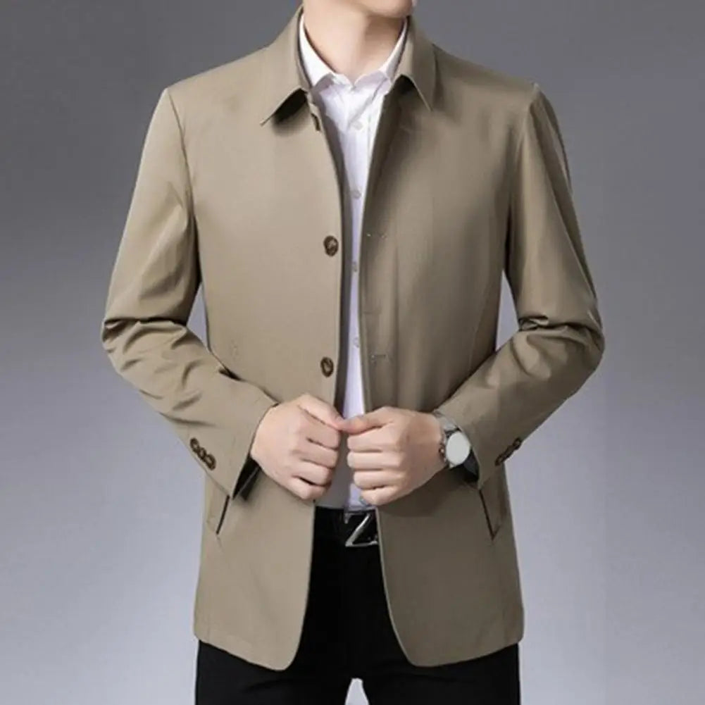 Single Breasted Coat Stylish Men's Single Breasted Business Classic