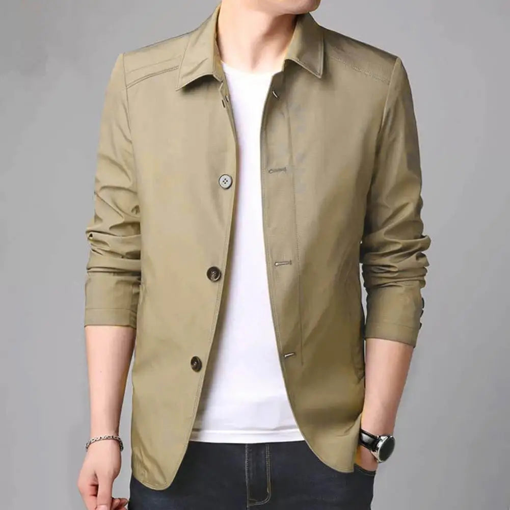 Casual Men Blazer Spring Autumn Stylish Business Casual Jacket Solid