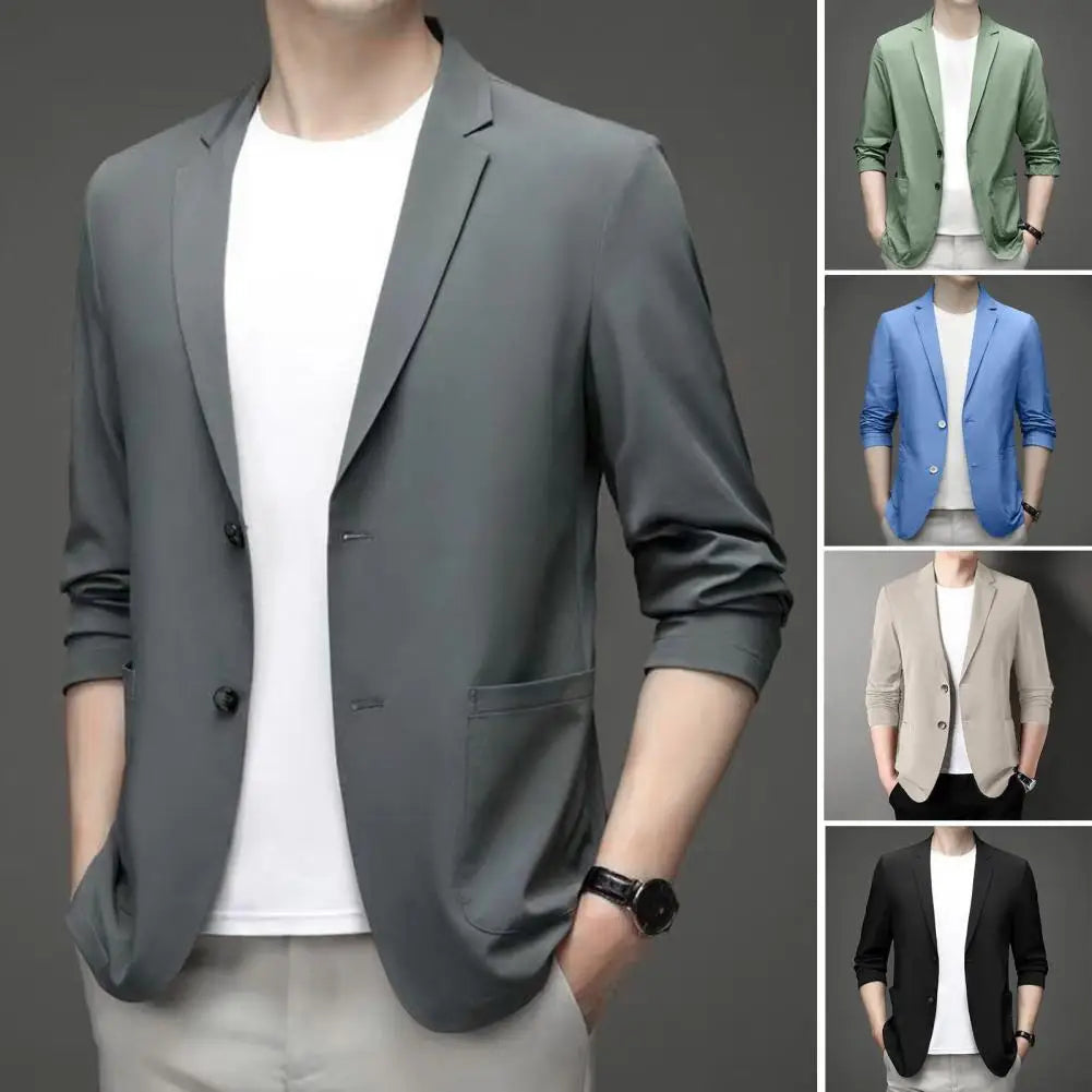 Formal Occasion Suit Coat Elegant Lapel Business Coat for Men Formal