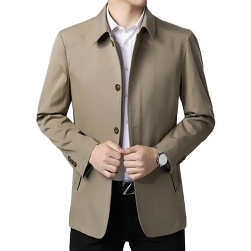 Single Breasted Coat Stylish Men's Single Breasted Business Classic