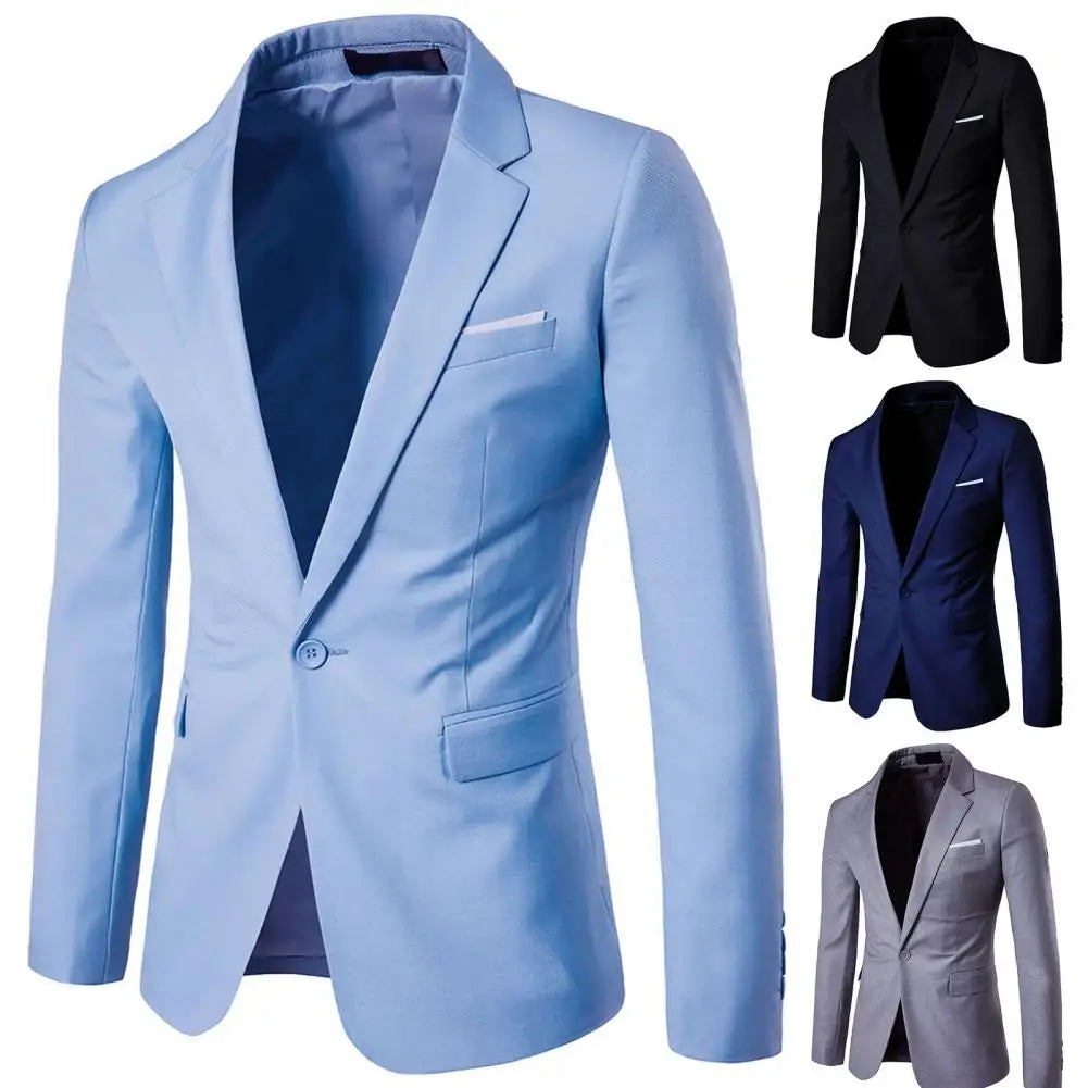 Stylish Suit Jacket Lapel Temperament Slim-fitting Pure Color Blazer