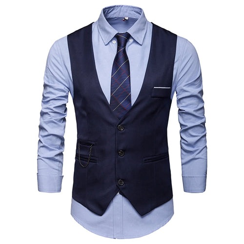 High Quality Dress Vest Men Slim Fit Groom Wedding Coat Waistcoat