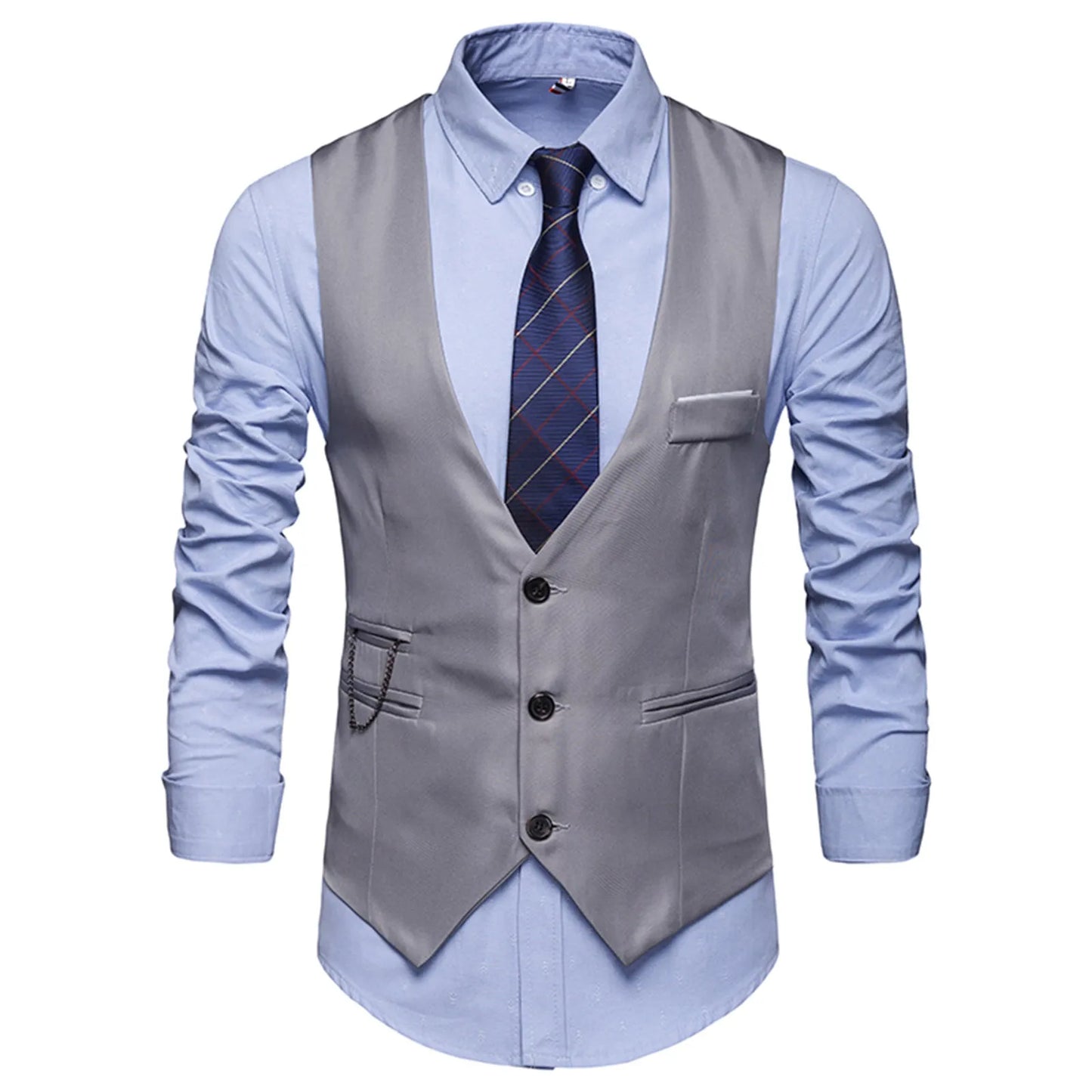 High Quality Dress Vest Men Slim Fit Groom Wedding Coat Waistcoat