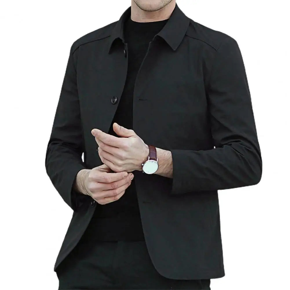 Casual Men Blazer Spring Autumn Stylish Business Casual Jacket Solid