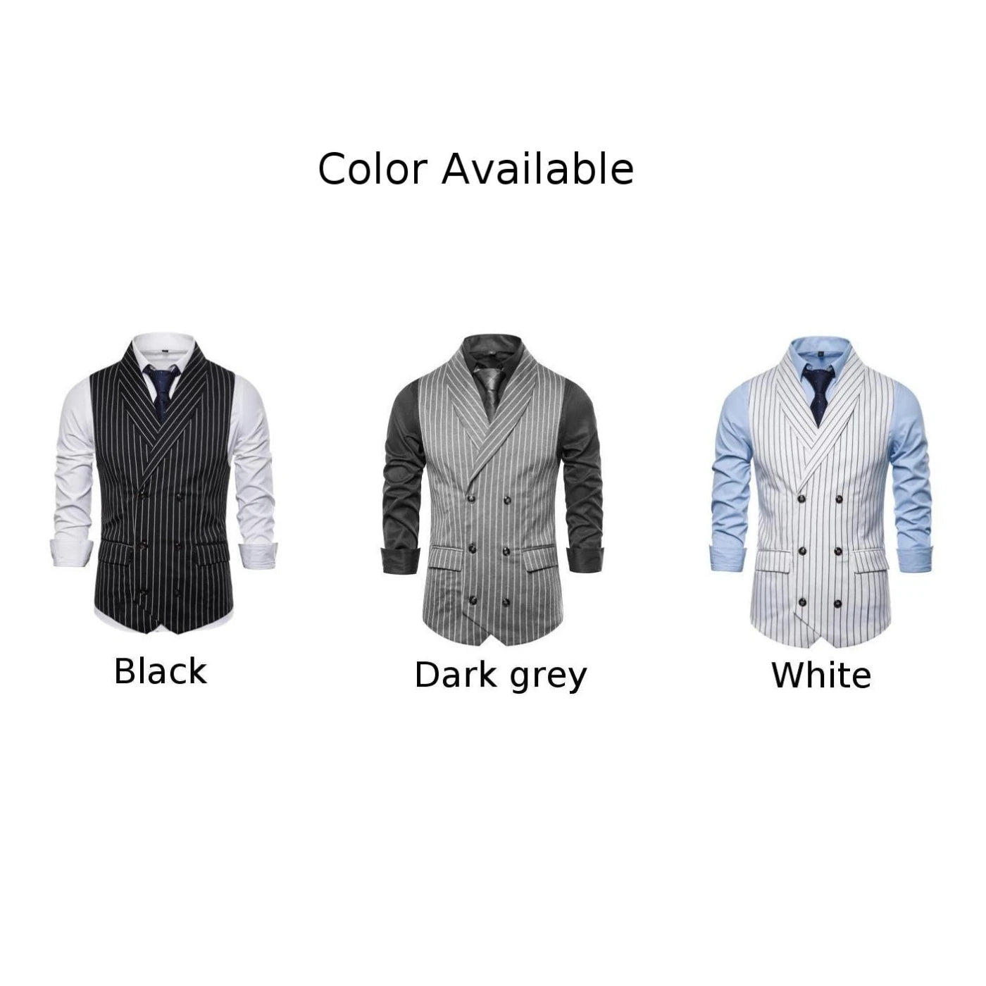 Men\\\'s Lapel Vest  Retro Striped Button Waistcoat Jacket  Formal