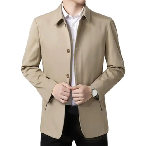 Men Blazer Jacket Spring Autumn Long Sleeve Turn-down Collar Single