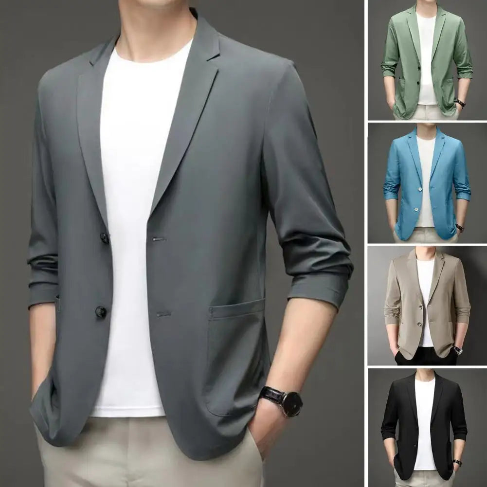 Stylish Men Suit Jacket Men Lightweight Suit Coat Men's Formal Summer