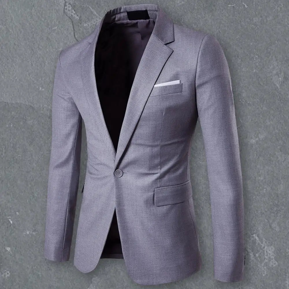 Stylish Suit Jacket Lapel Temperament Slim-fitting Pure Color Blazer