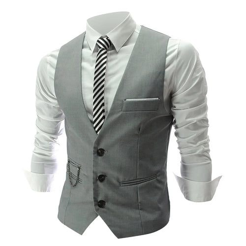 Formal Groom Wedding Suit Vest Male Coat Sleeveless Slim Fit Business